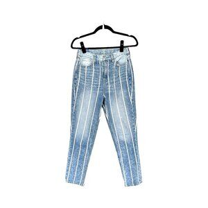 American Eagle Retro Indigo Stripe Mom Jean